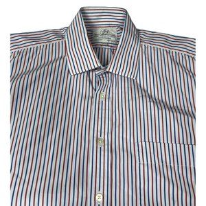 Harvie & Hudson Dress shirt Standard Cuff Multicolor Striped Bespoke London 17.